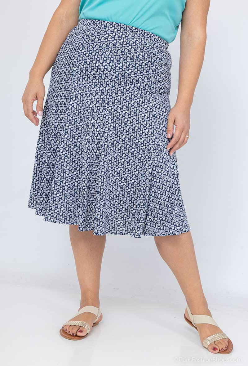 Plus Size Mönstrad Fodrad Utställd Kjol