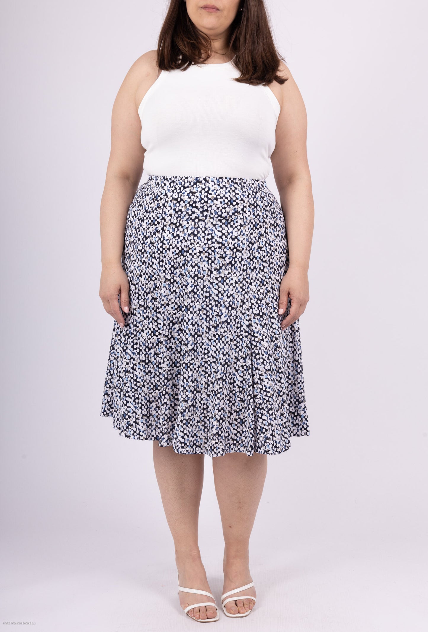 Plus Size Printed skirt flared in doubles