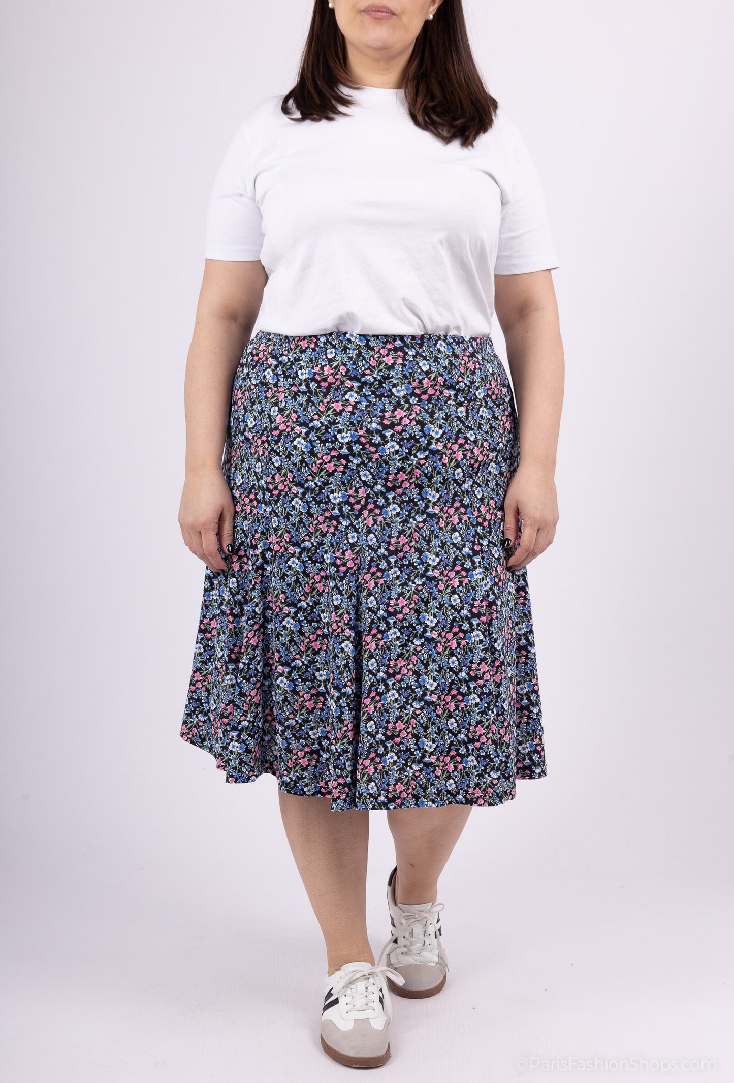 Plus Size Printed skirt flared in doubles