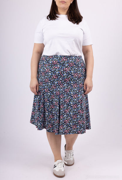 Plus Size Printed skirt flared in doubles