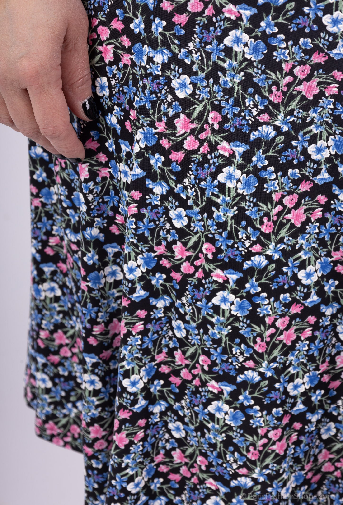 Plus Size Printed Flared Skirt