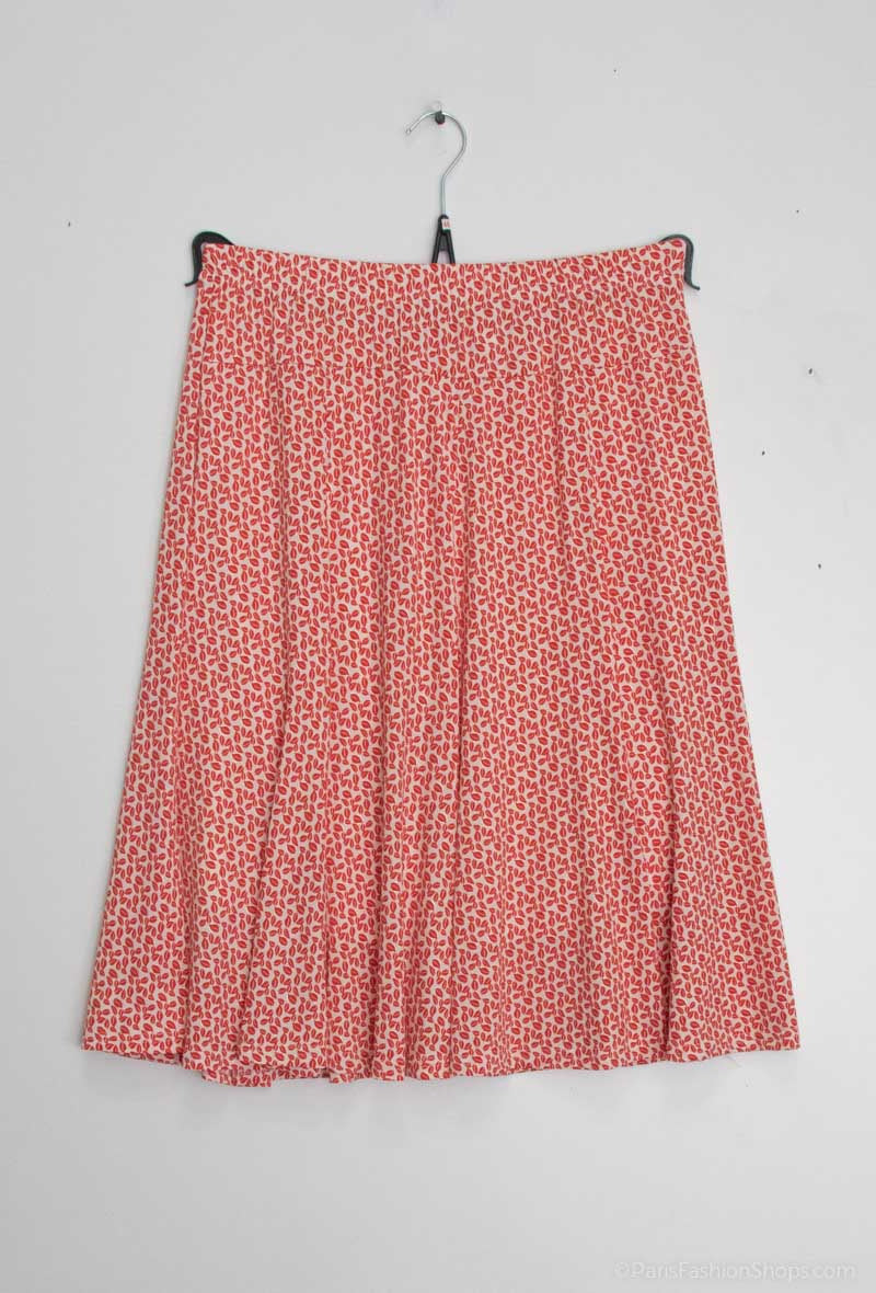 Plus Size Lined flared printed skirt