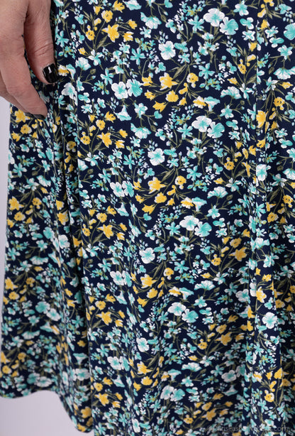 Plus Size Printed Flared Skirt