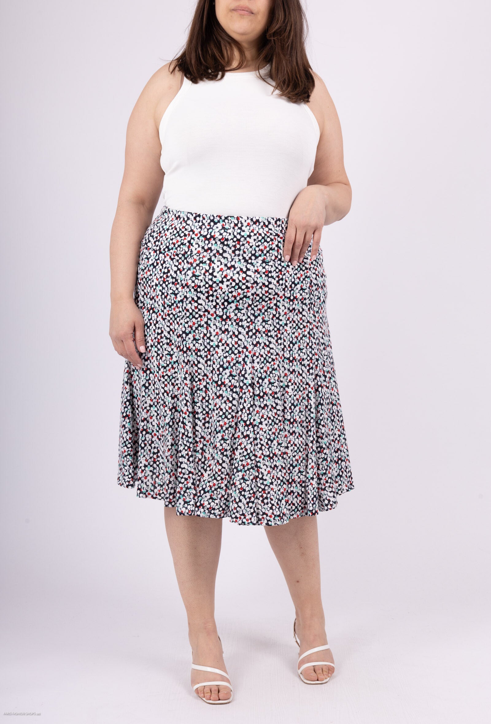 Plus Size Printed skirt flared in doubles