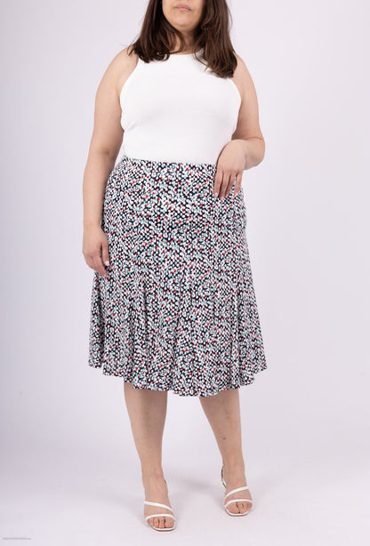 Plus Size Printed skirt flared in doubles