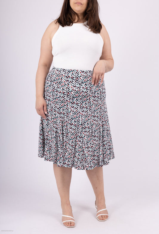 Plus Size Printed skirt flared in doubles