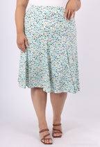 Tryckt Utsvängd Kjol i Plus Size
