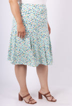 Plus Size Mönstrad Utsvängd Kjol