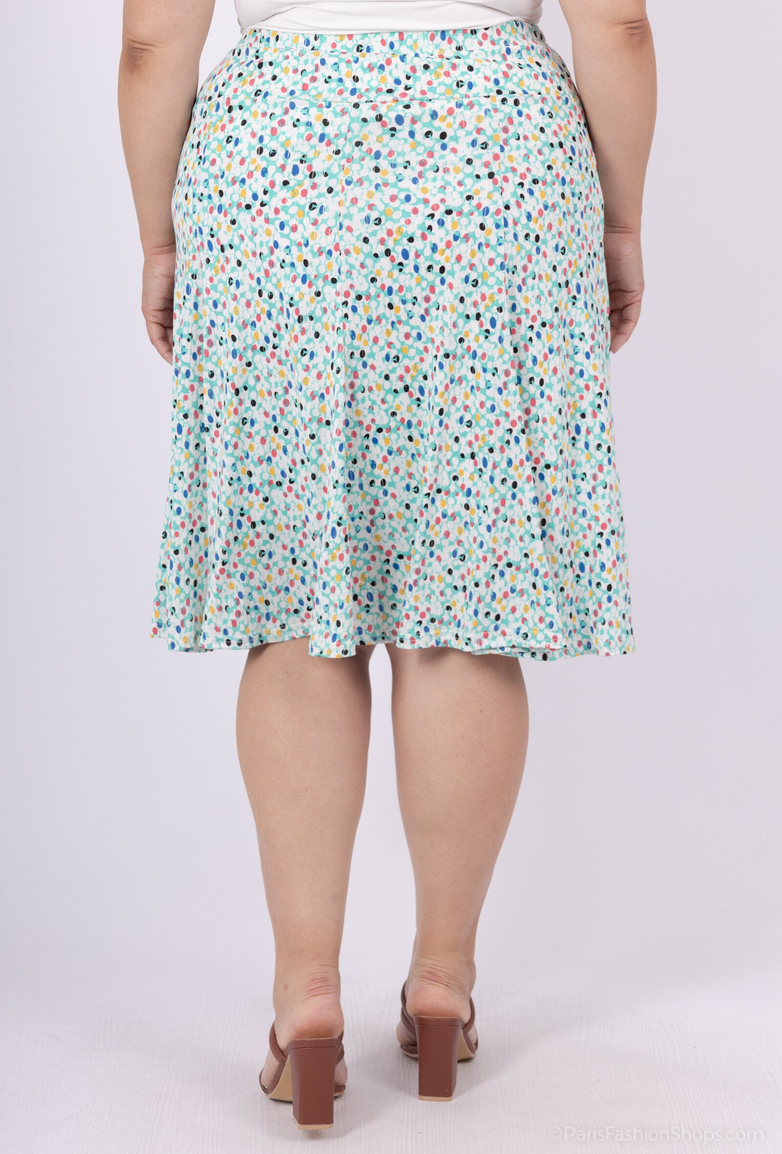 Plus Size Mönstrad Utsvängd Kjol
