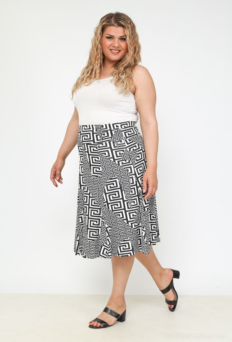 Plus Size Printed skirt