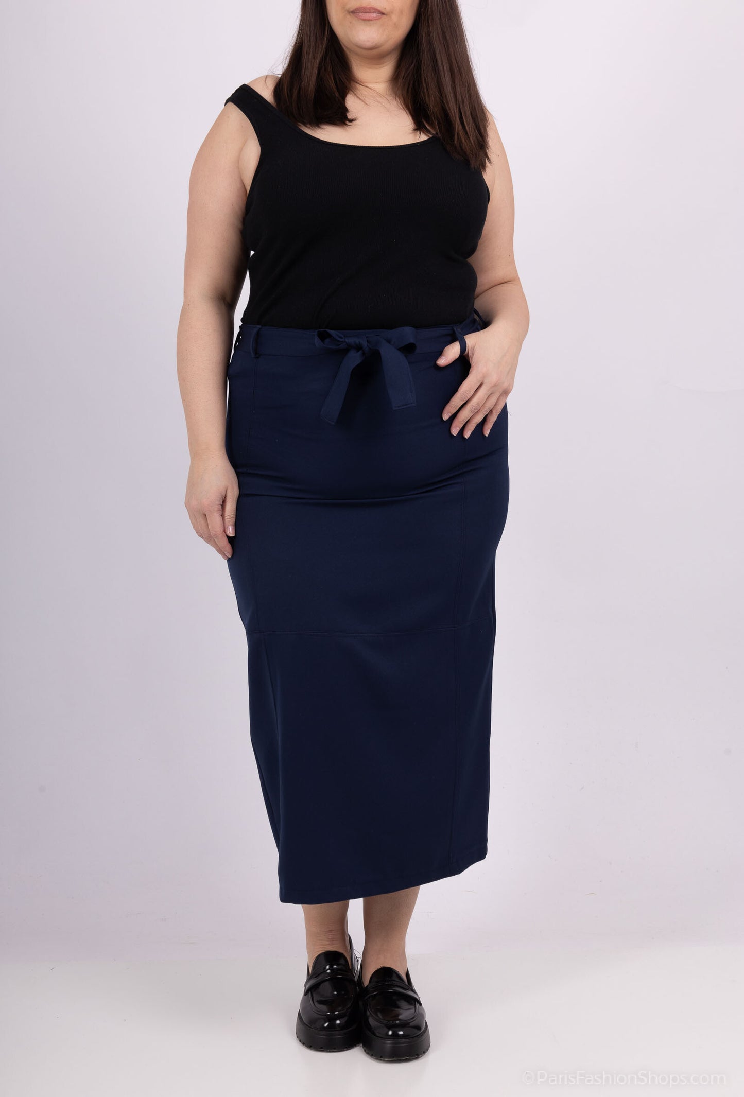 Plus Size Long skirt with belt