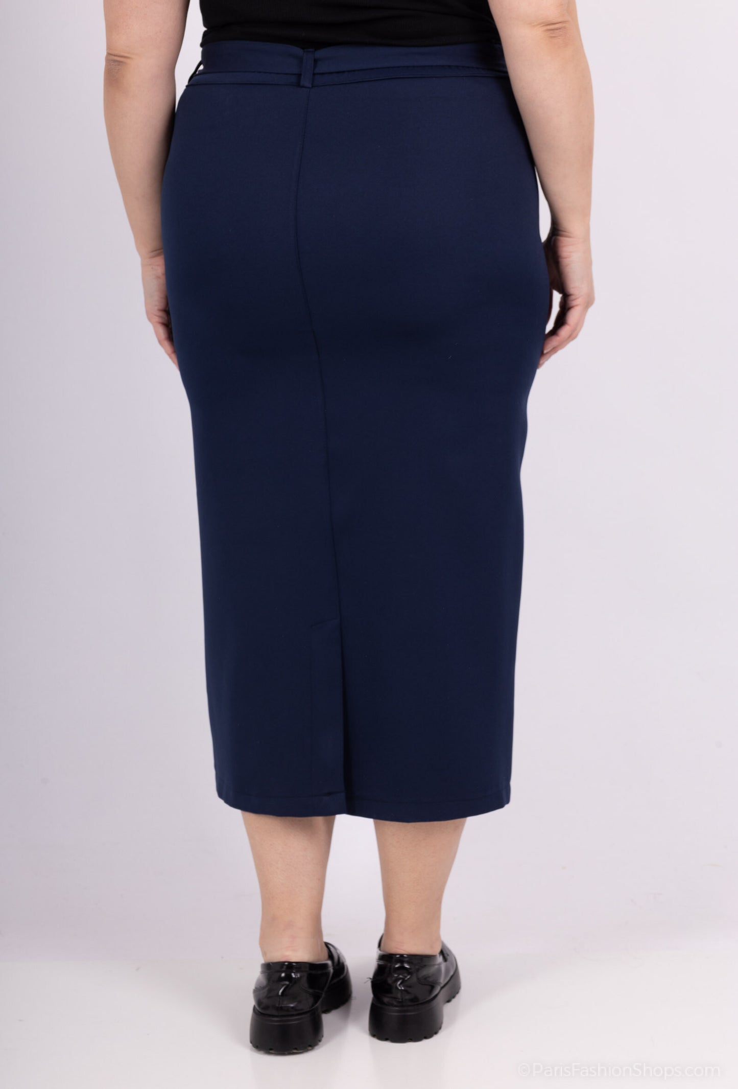 Plus Size Long Skirt with Belt