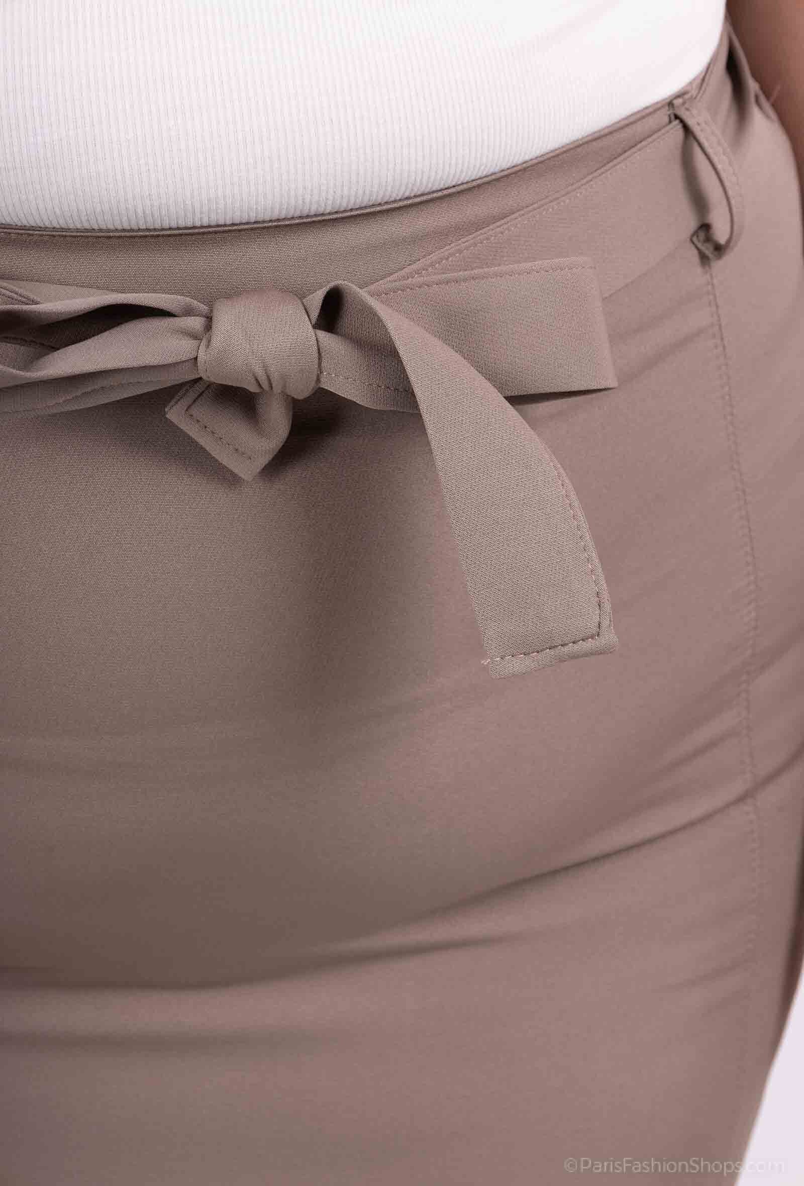 Plus Size Långkjol med Bälte