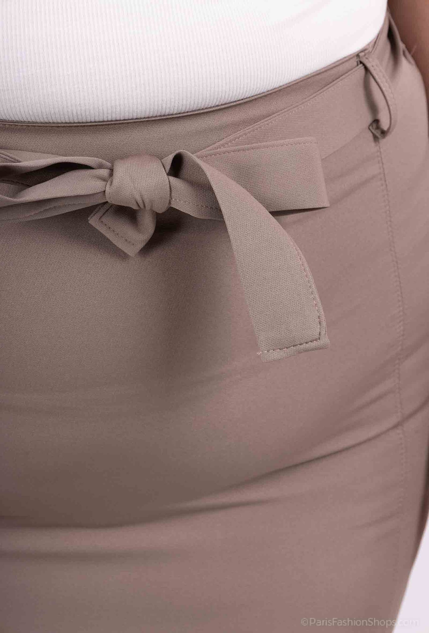 Plus Size Long Skirt with Belt