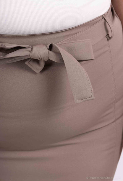 Plus Size Long Skirt with Belt