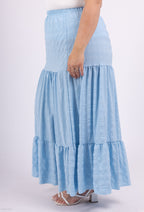 Plus Size Långkjol med Hög Midja och Flygande Slut