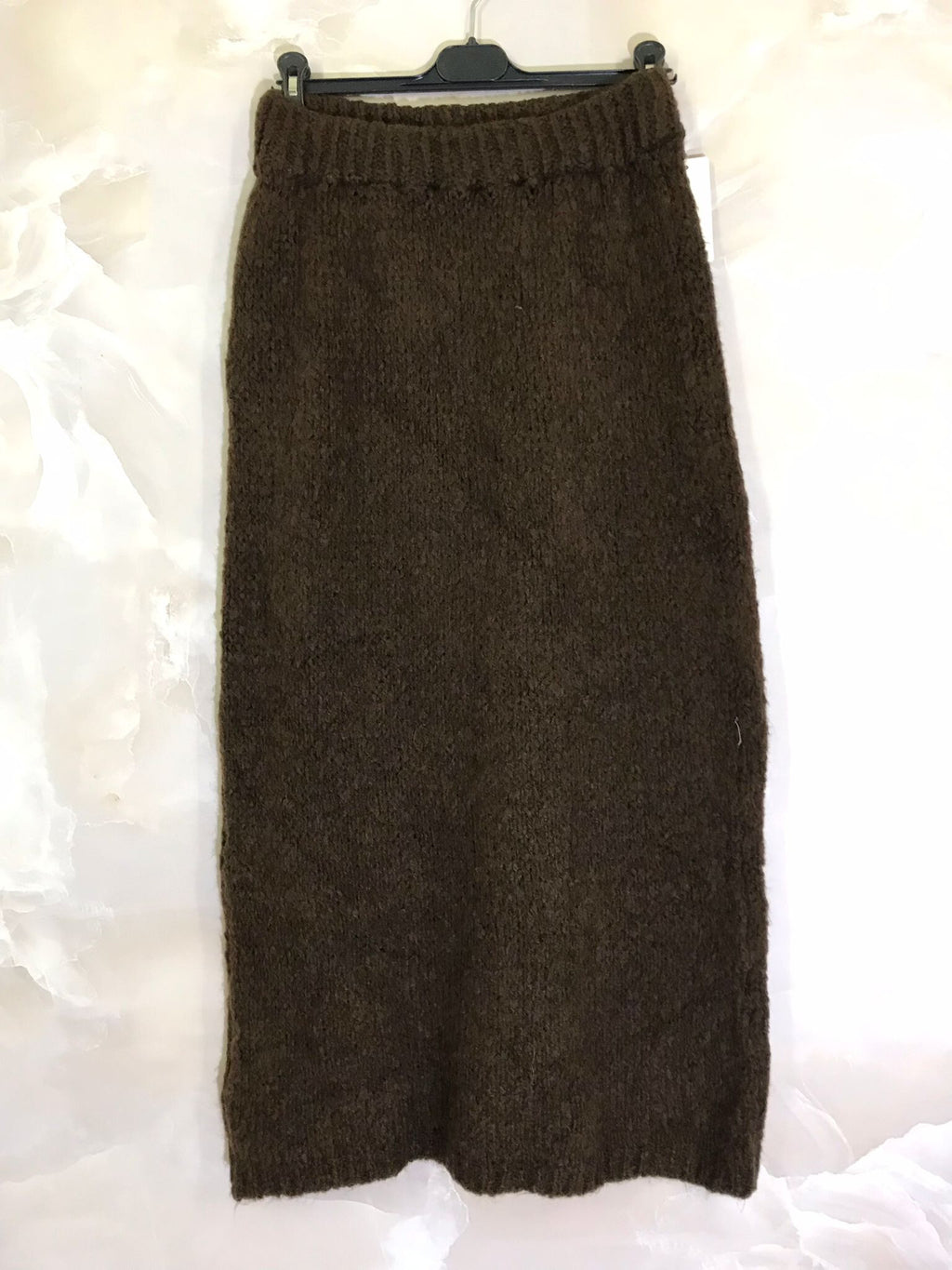 Plus Size Lång, Enkel Stickad Kjol