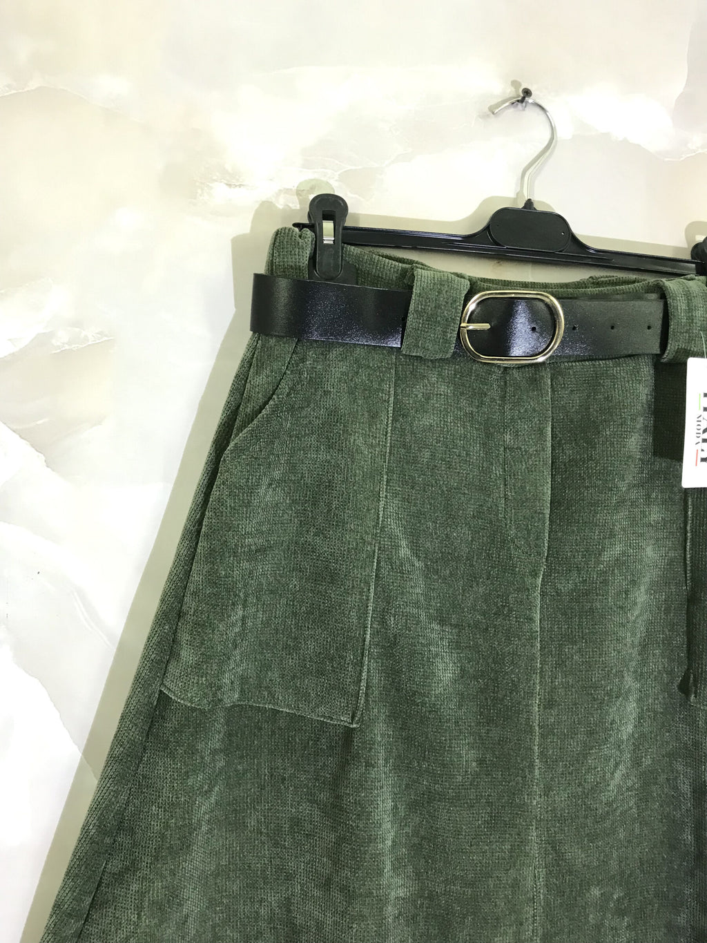 Lång Sammetkjol med Fickor - Plus Size 38 till 46