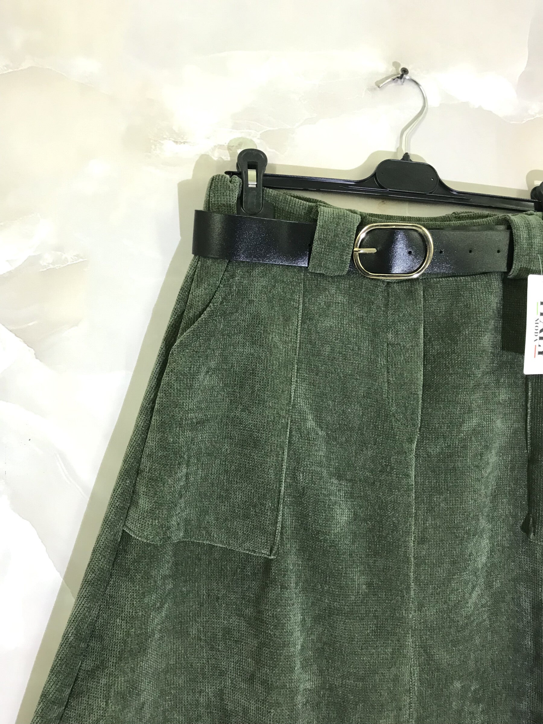 Lång Sammetkjol med Fickor - Plus Size 38 till 46