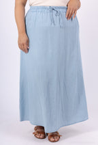 Plus Size Long denim tencel skirt size 38 to 50