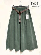 Long velvet skirt 100% cotton sizes 38 to 50 i Stora Storlekar