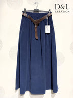 Long velvet skirt 100% cotton sizes 38 to 50 i Stora Storlekar