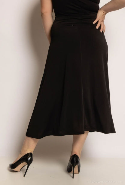 Plus Size Midi Kjol med Glittrande Detalj