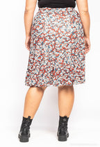 Plus Size Blommig Midi Kjol