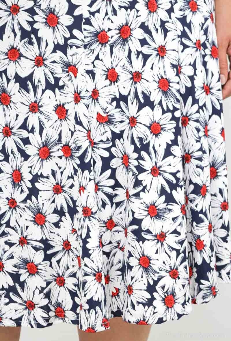 Plus Size Blommig Midi Kjol