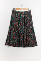 Plus Size Blommig Midi Kjol