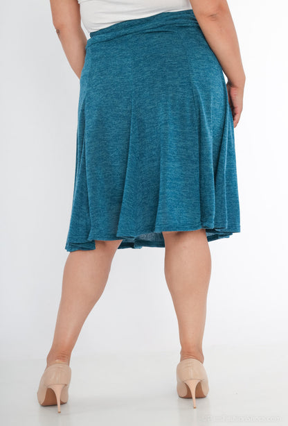 Plus Size Dubbelt Midi Kjol