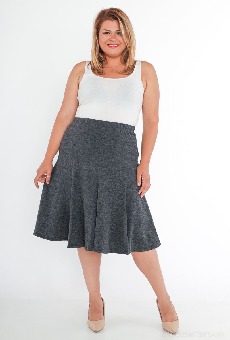 Plus Size Double midi skirt