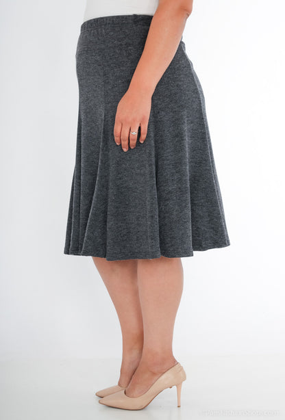 Plus Size Dubbelt Midi Kjol