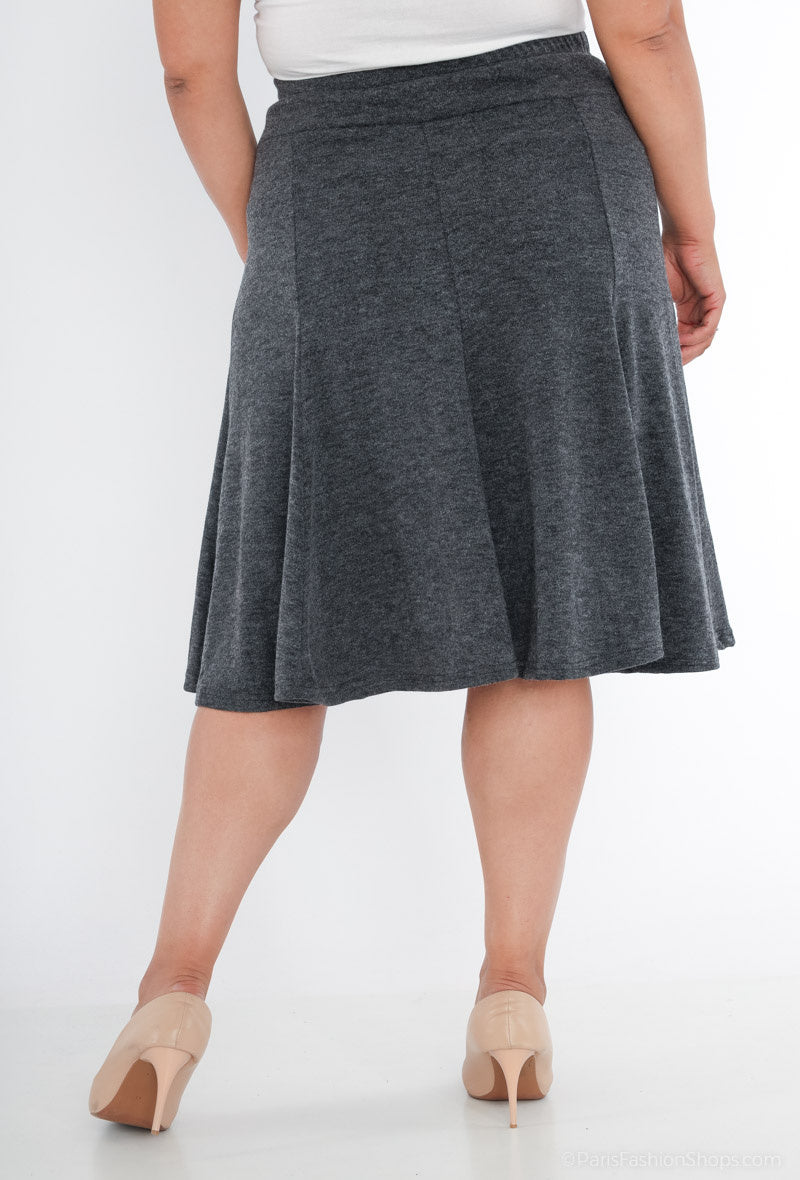 Plus Size Dubbelt Midi Kjol