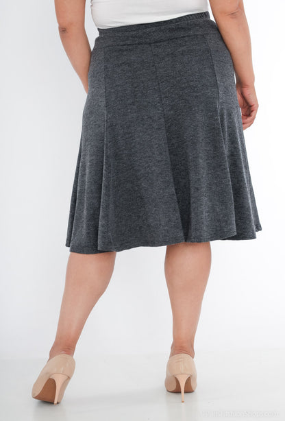 Plus Size Dubbelt Midi Kjol