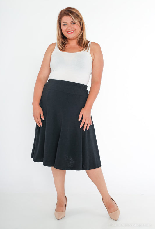 Plus Size Dubbelt Midi Kjol