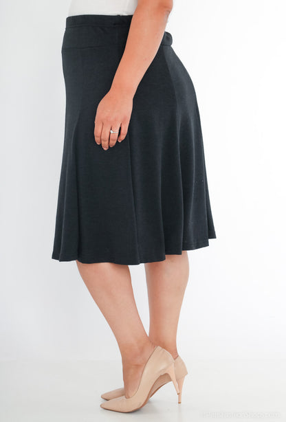 Plus Size Dubbelt Midi Kjol