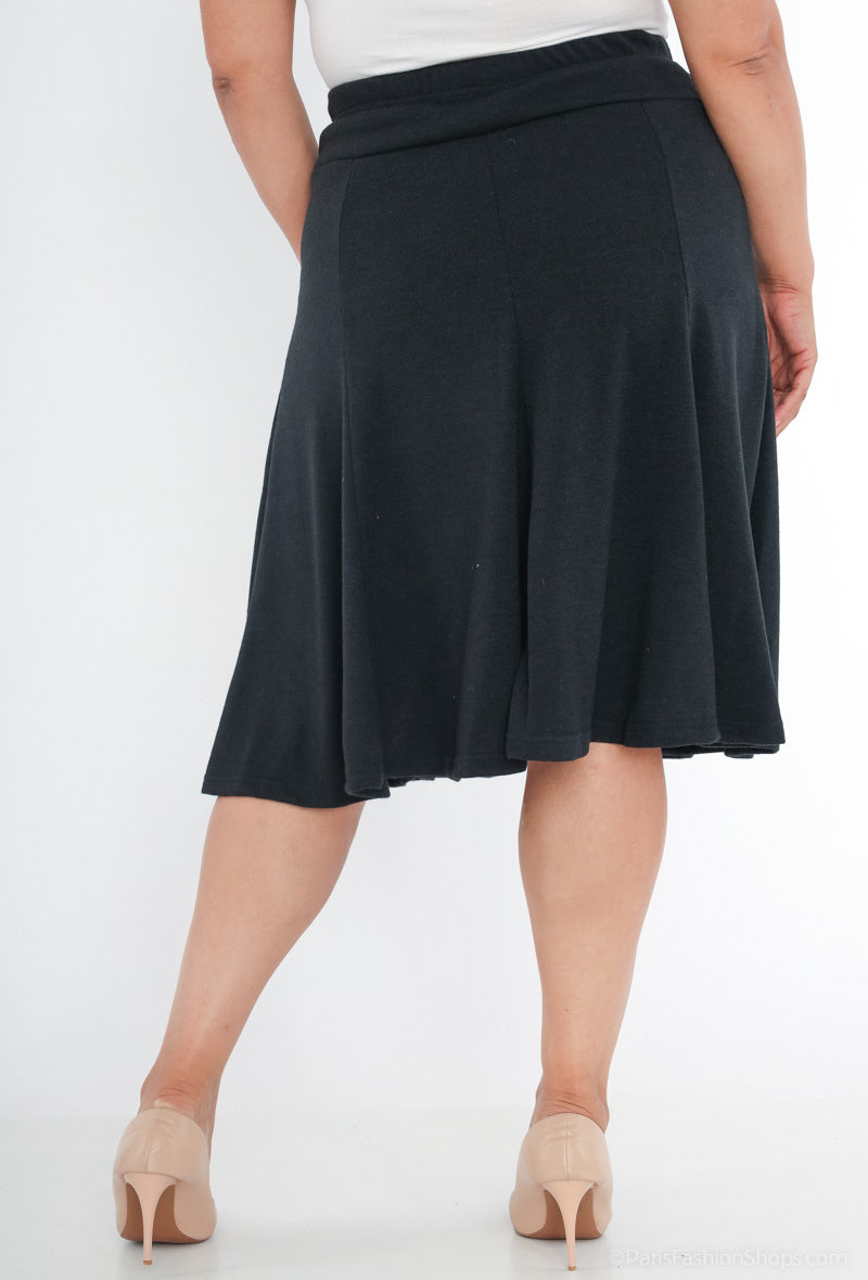 Plus Size Dubbelt Midi Kjol
