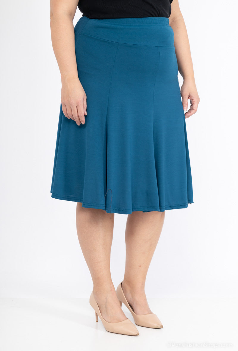 Plus Size Midi Skater Skirt