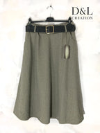 A-line midi skirt with pockets and belt sizes T36 to T44 i Stor Storlek