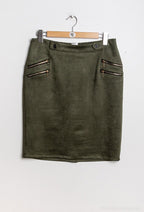 Plus Size Faux suede bodycon skirt