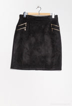 Plus Size Faux suede bodycon skirt