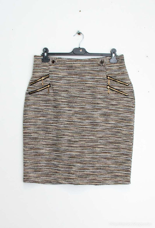 Plus Size Lined Faux Leather Fitted Skirt