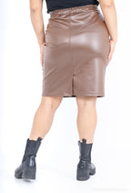 Plus Size Faux Leather Bodycon Kjol
