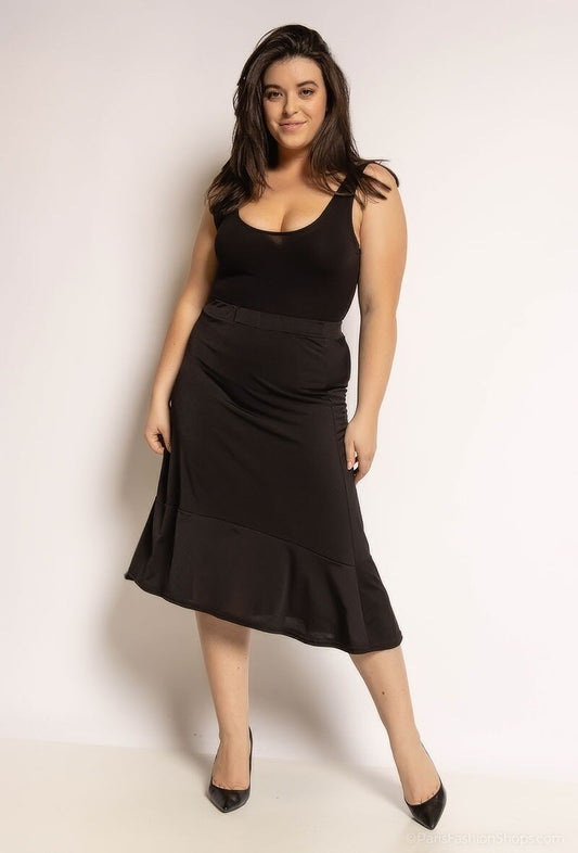 Plus Size Skaterkjol med Volanger
