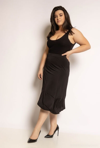 Plus Size Skaterkjol med Volanger