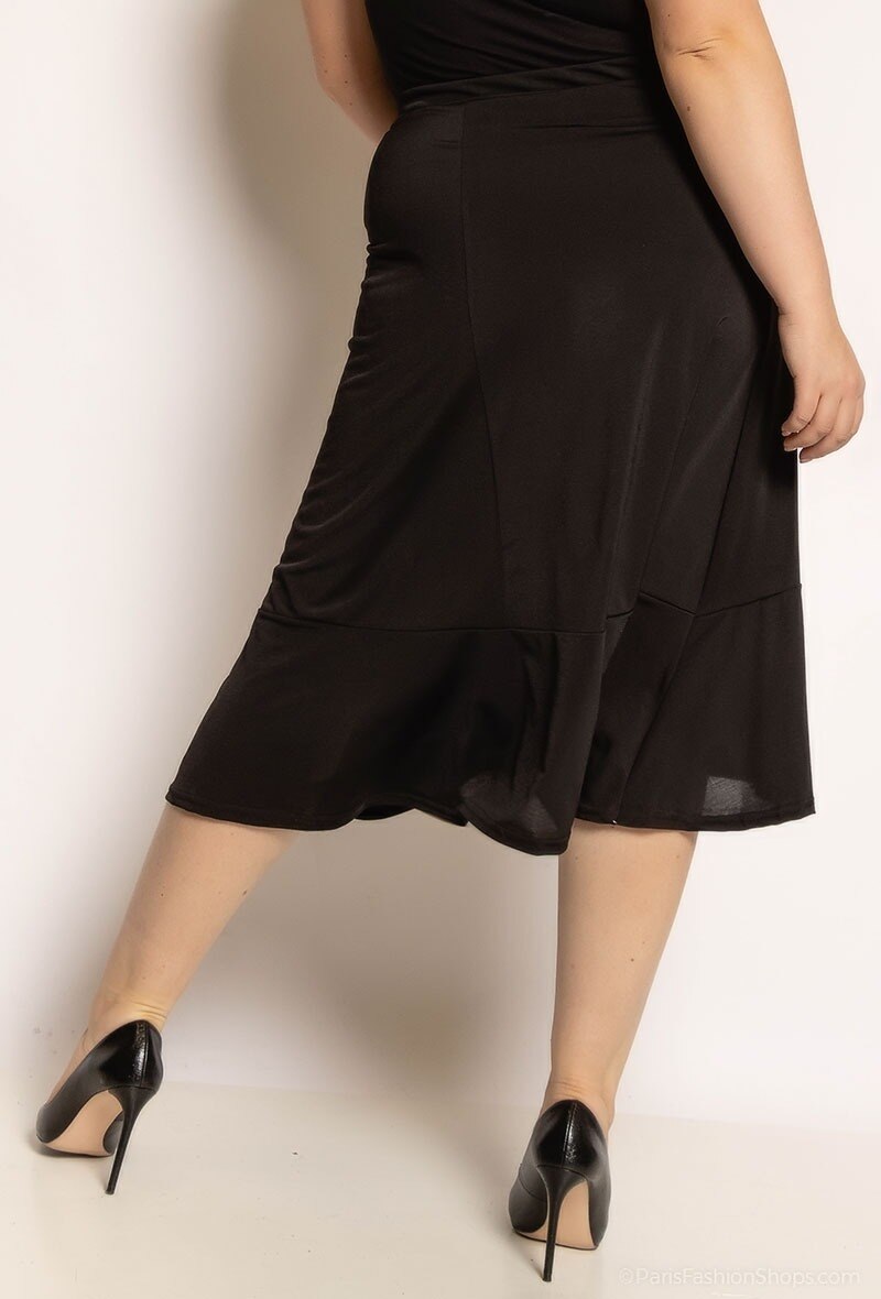 Plus Size Skaterkjol med Volanger