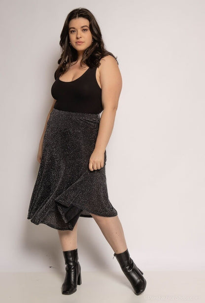 Plus Size Sparkly skater skirt