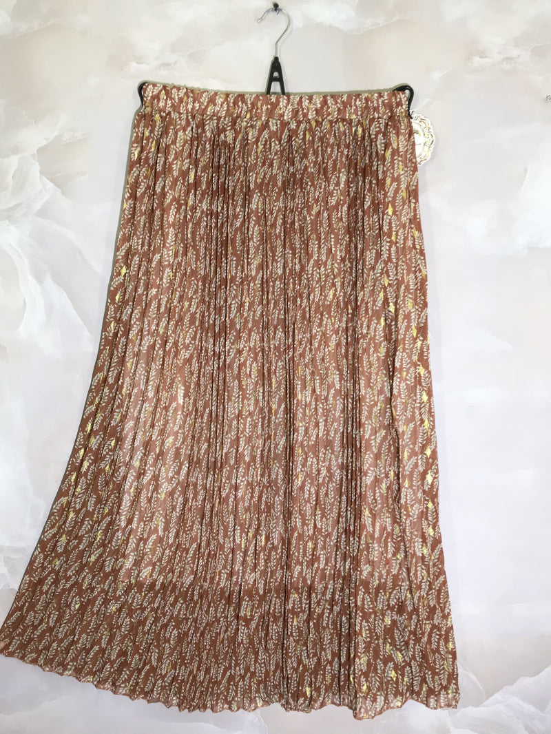 Plus Size Tryckt Plisserad Kjol