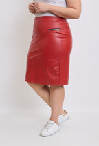 Plus Size Faux Leather Skirt